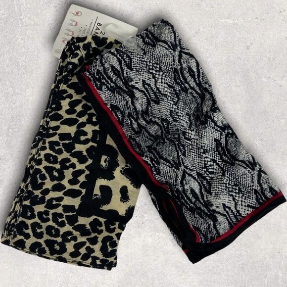 NWT Animal Print Bandanas Set of Two Nordstrom Capelli NY Snake Leopard Camo 21" - Picture 2 of 4